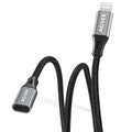 AGVEE 2 Pack 4 inch Lightning Extension Cable, Braided Female to Male Extender by AGVEE