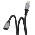 AGVEE 2 Pack 4 inch Lightning Extension Cable, Braided Female to Male Extender by AGVEE