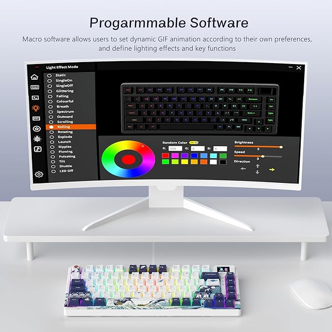Womier S-K80 75% Keyboard with Color Multimedia Display Mechanical Gaming - Image 5