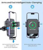 Wireless Car Charger, MOKPR 15W Fast Charging Auto-Clamping Car Mount Universal - Image 3