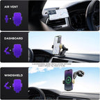 Wireless Car Charger, 【7 Colored RGB Backlit】 15W Auto Clamping Phone Holders - Image 6