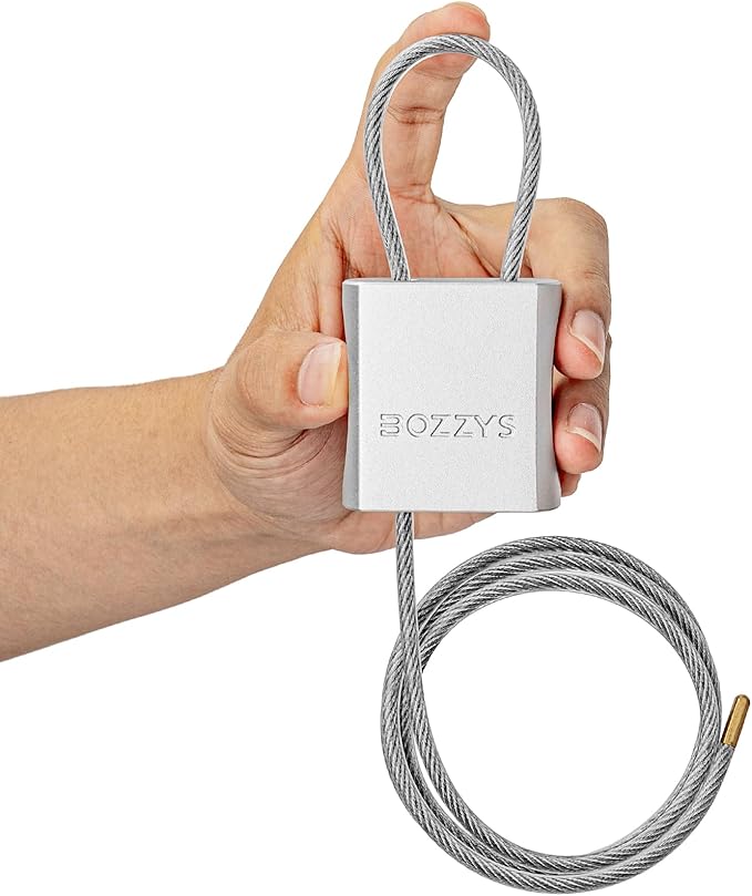 Cable Lock with 3 Keys | L 3.28ft, D 1/6in Adjustable Steel Cable Padlock | by BOZZYS