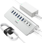Powered USB Hub 10Gbps, intpw YH6AC 9-Port USB 3.2 /USB C Hub by intpw