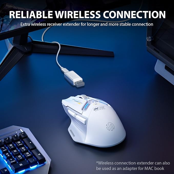 INPHIC IN9 Wireless Gaming Mouse, True Tri-Mode Bluetooth/Type-C Wired/2.4G - Image 4