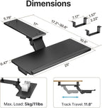 Keyboard Tray Under Desk with Storage Drawer, Height Adjustable Keyboard Tray - Image 6