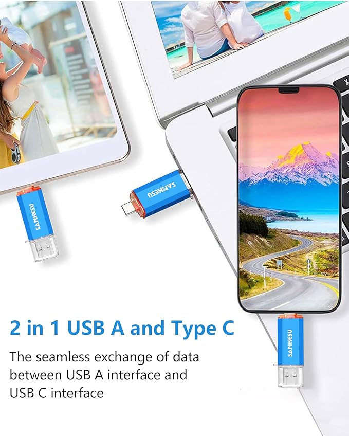 128GB 3 Pack 2-in-1 USB C Flash Drive USB-A+Type-C 3.1 Dual Drive OTG, Speed Up - Image 6