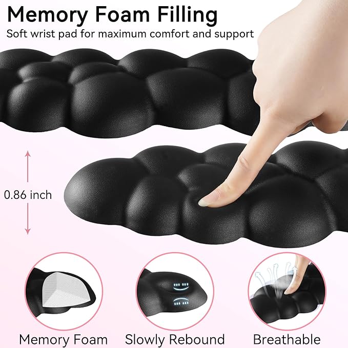 Cloud Wrist Rest for Computer Keyboard, 4-in-1 Memory Foam Leather Cloud - Image 4
