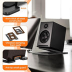 Metal Desktop Speaker Stands Pair, 15° Tilted Steel Tabletop Bookshelf Speaker - Image 4