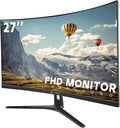 CRUA 27" Curved Monitor, FHD VA Panel, 120% sRGB Professional Computer Monitor by CRUA