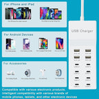 USB Charger, 12-Port USB Charging Station Multiple USB Charger Station - Image 5
