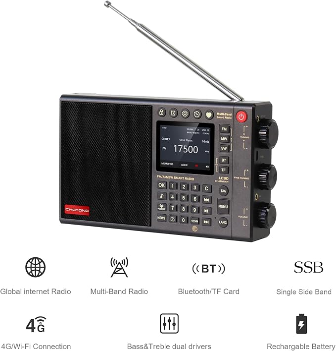 CHOYONG LC90 Smart Internet Radio, Longwave & Shortwave Multi-Band Radio - Image 2