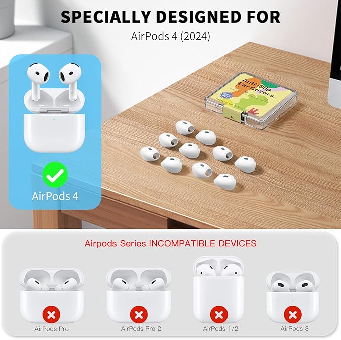 for AirPods 4 Ear Tips Covers Sport Anti Slip Anti Scratche Skin Soft Silicone - Image 5