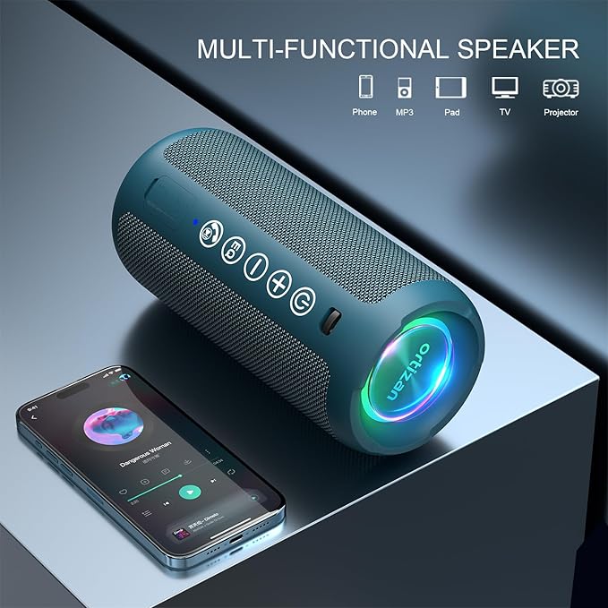 Ortizan Portable Bluetooth Speaker: IPX7 Waterproof, 24W Loud Sound, Deep Bass - Image 5
