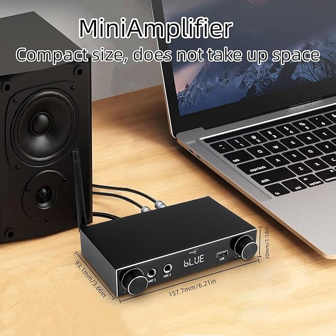 5.3 Bluetooth Audio Amplifier 2-Channel Stereo Hi-Fi Amplifier - Image 2