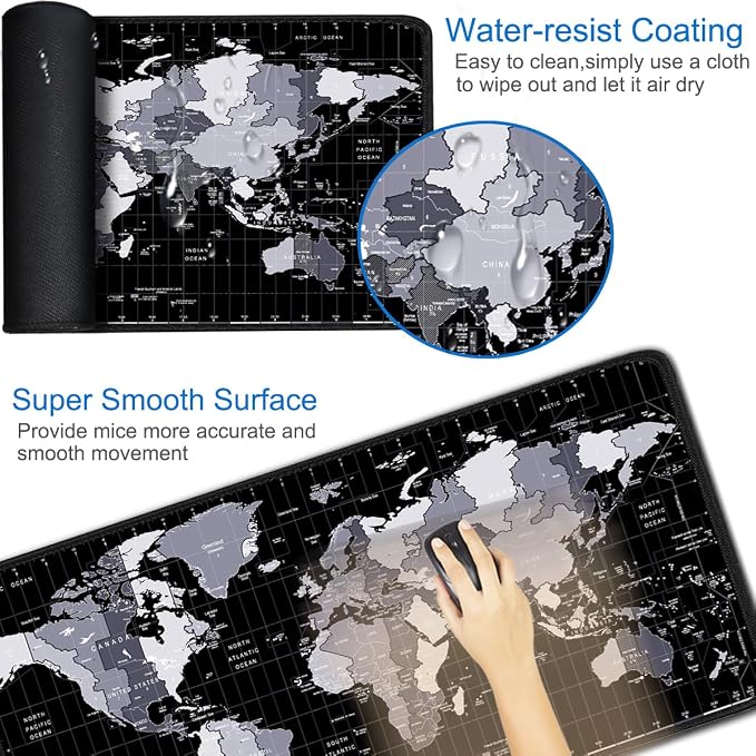 Large Mouse Pad, 31.5x15.7 inch Large Extended Computer Keyboard Mouse Mat - Image 3