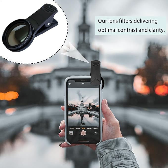 37mm CPL Phone Camera Lens, Clip-On Cellphone Lens CPL Filter Polarizer - Image 4