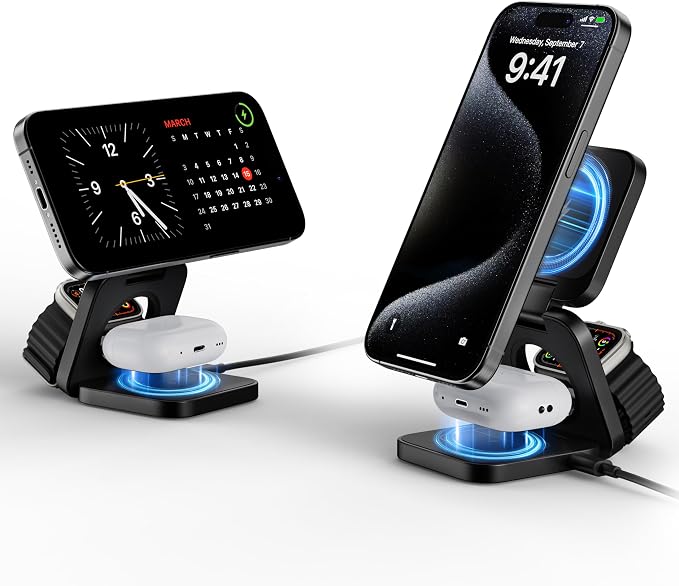 3-in-1 Wireless Charger Stand, LULULOOK 15W Magnetic Charger Wireless Fast by LULULOOK