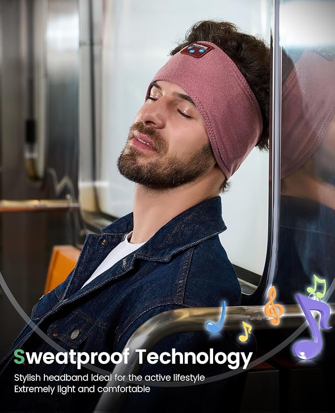 Perytong Sleep Headphones Bluetooth 5.4 Headband Headphones, Wireless Earphones - Image 3
