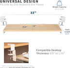 VIVO Large Height Adjustable Under Desk Keyboard Tray, C-clamp Mount System - Image 4