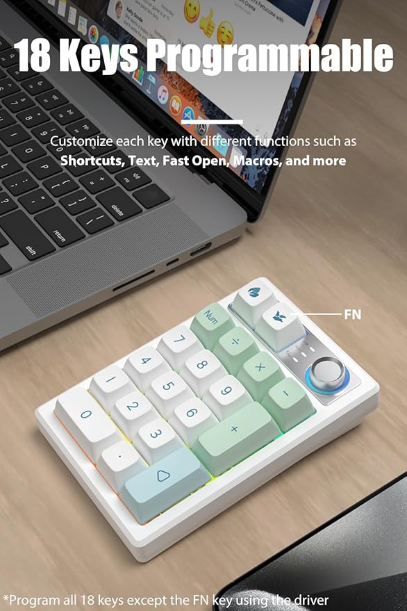 Gasket Creamy Mechanical Numpad Programmable Macro Keypad Wireless - Image 4