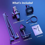 TONOR USB Gaming Microphone, RGB Streaming Microfono Set, PC Podcast Recording - Image 7