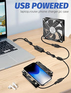 2 Packs AmRunJe 120mm x 25mm USB Cooling Fan 5V Brushless Dual Fan - Image 4