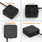 Surge Protector Power Strip, TESSAN 5 FT Black Flat Extension Cord - Image 7