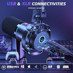 MAONO XLR/USB Dynamic Microphone Kit, RGB Podcast Mic - Image 2