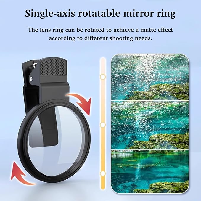 52mm Clip-On CPL Phone Camera Lens Filter, Polarizer Circular Filter, Ultra - Image 2