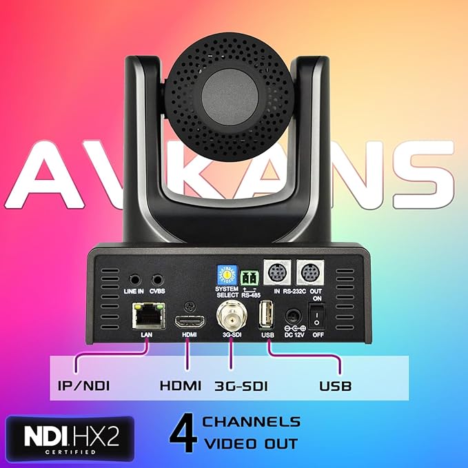 AVKANS NDI PTZ Camera, AI-Base Auto Frame Tracking Camera, 20X Zoom HDMI PTZ - Image 3