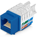 Everest 45° Angled RJ45 Cat6 Keystone Jacks 50-Pack in Blue by EverestMediaSolutions