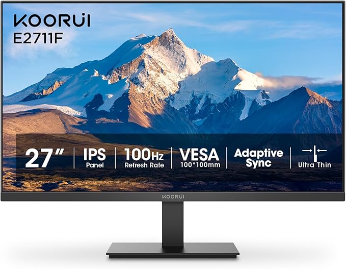 KOORUI 27 Inch Monitor, Full HD 1080P 100Hz Computer Monitor, IPS Display by KOORUI