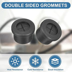 uxcell 4Pcs Cable Cord Grommet, 9/16" Rubber Desk Grommets Wire Pass Through - Image 3