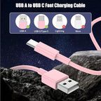 3-Pack Pink USB A to USB C Cable，USB to USB C Car Carplay Cable - Image 5