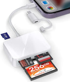 SD Card Reader for iPhone, 4 in 1 USB C and Lightning to CF/SD/MS/TF Card by TIANSONG