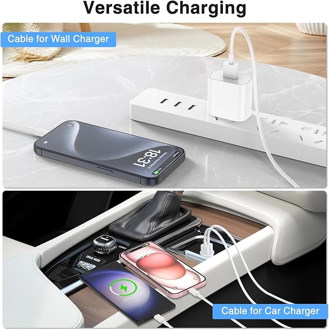 Car Carplay Cable for iPhone 17 16 15 Charger Cord, 3/3/6/6FT USB A to USB C - Image 5