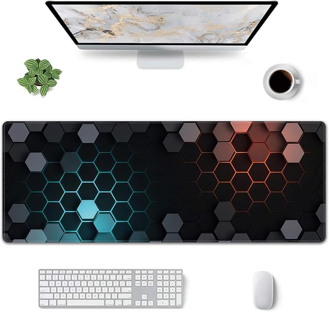 Hexagon Honeycomb Large Mouse Pad, Gaming Keyboard Desk Pad, Extended Mouse Mat - Image 2