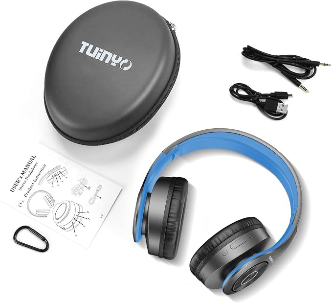 TUINYO Bluetooth Headphones Wireless, Over Ear Stereo Wireless Headset 40H - Image 6