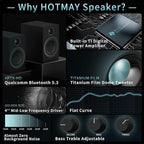 Bluetooth Bookshelf Speakers, 75W Powered Active Speaker - Image 2