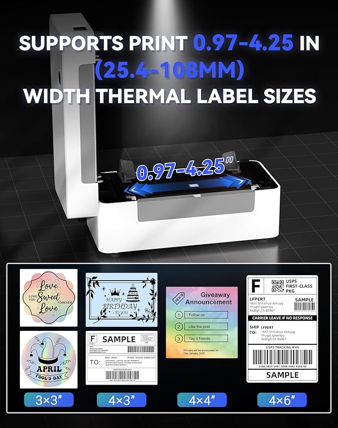 Bluetooth Thermal Label Printer, Wireless 4x6 Shipping Label Printer - Image 5