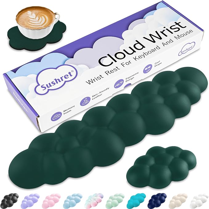 Cloud Wrist Rest Keyboard, Cloud Keyboard Wrist Pad Set by Sushret