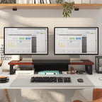 WESTREE Dual Monitor Stand Riser, Wood and Steel Monitor Stand Riser, Computer - Image 4