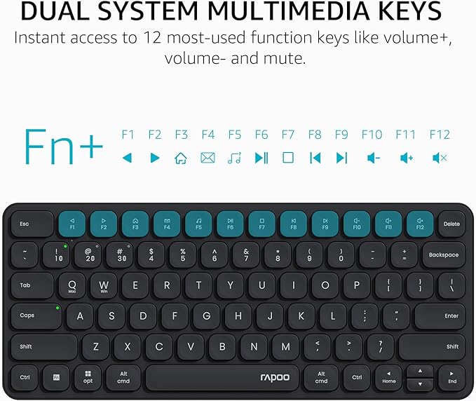 Rapoo 9010M Multi-Device Keyboard and Mouse Combo, 2.4GHz/Bluetooth 5.0/4.0 - Image 6
