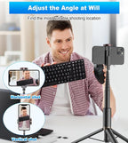 TONEOF 67" Cell Phone Selfie Stick Tripod, Smartphone Stand All-in-1 - Image 6
