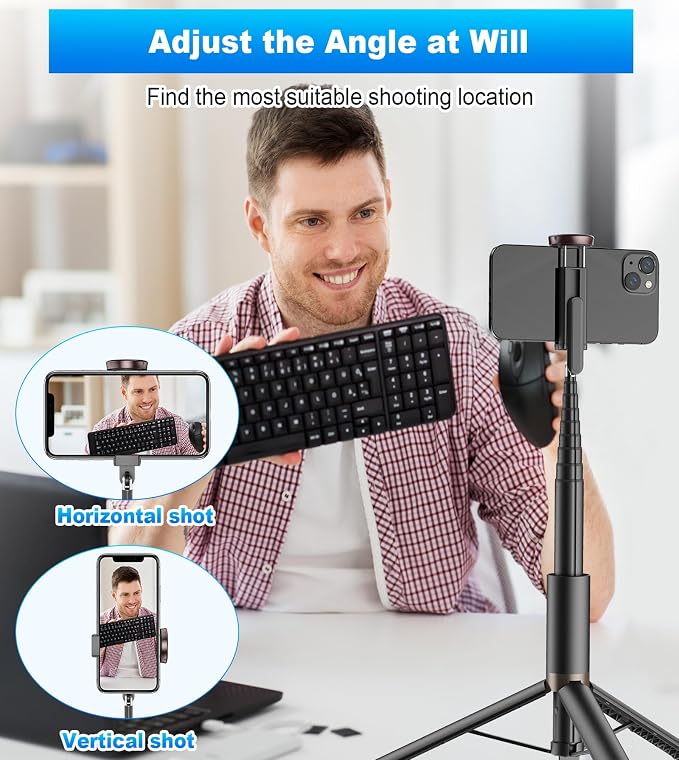 TONEOF 67" Cell Phone Selfie Stick Tripod, Smartphone Stand All-in-1 - Image 6