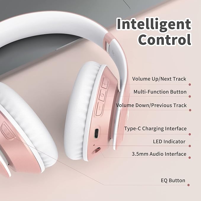 Uliptz Wireless Bluetooth Headphones, 65H Playtime, 6EQ Sound Modes, HiFi - Image 6
