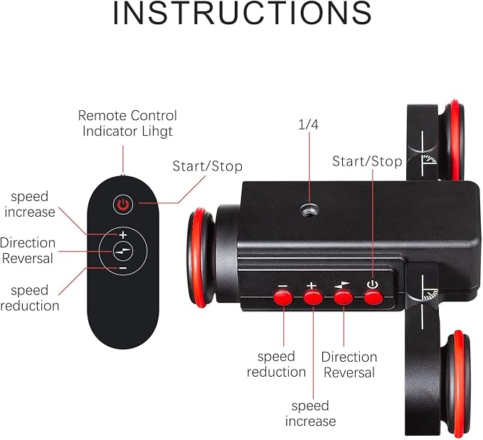 EACHSHOT Motorized Dolly Car, 3-Wheels Wireless Electric Track Rail Slider - Image 2