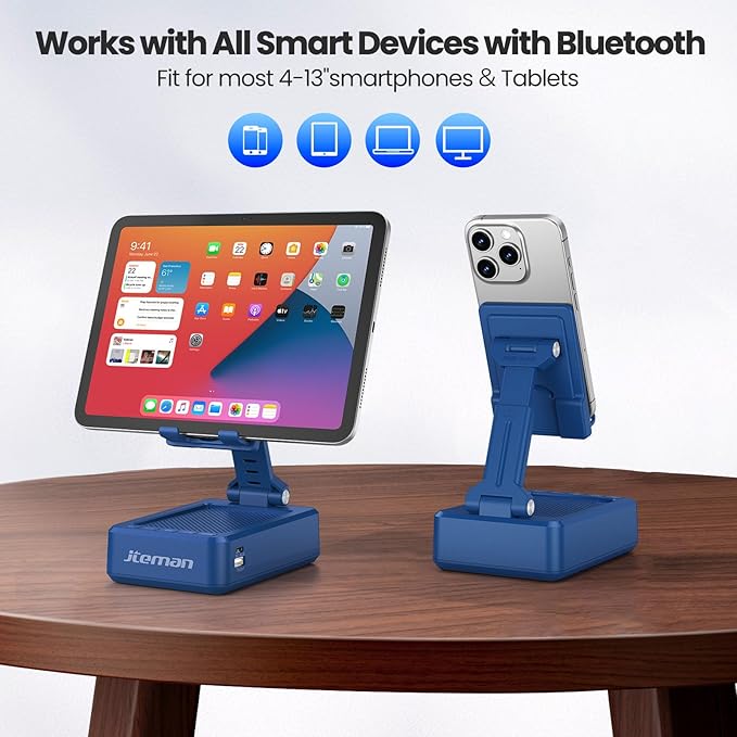 JTEMAN Cell Phone Stand with Bluetooth Speaker and Charging Function, Birthday - Image 6