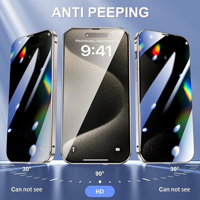 Jonwelsy Anti Peeping Case for iPhone 15 Pro, 360 Degree Front and Back Privacy - Image 2