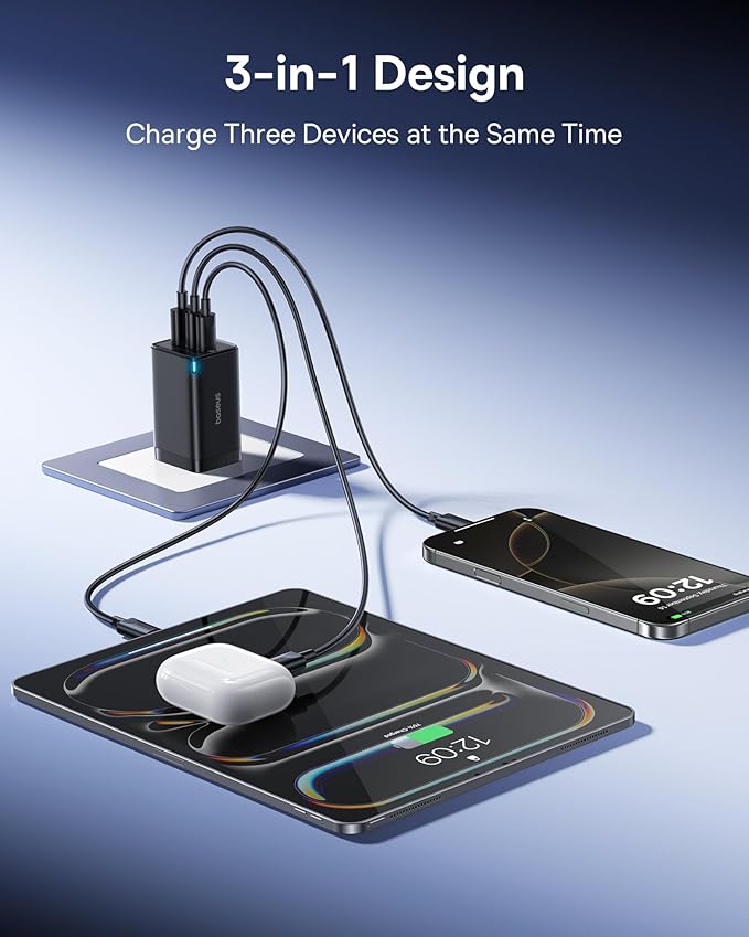 Baseus 2 Pack 65W USB C Charger Block, PPS 3-Port Fast Compact Foldable USB C - Image 5